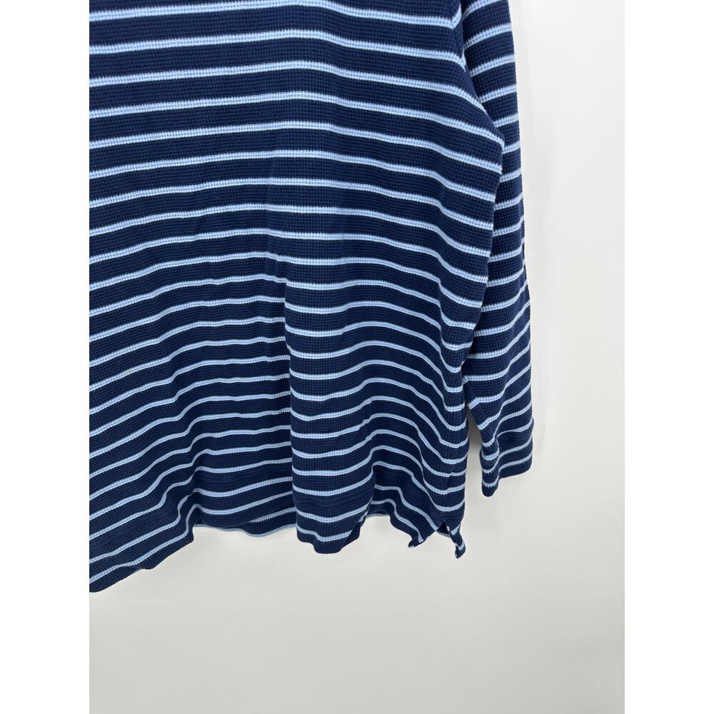 Lands' End Women Blue Striped Long Sleeve Thermal Tunic Knit Thick Shirt Size 1X - Picture 3 of 6